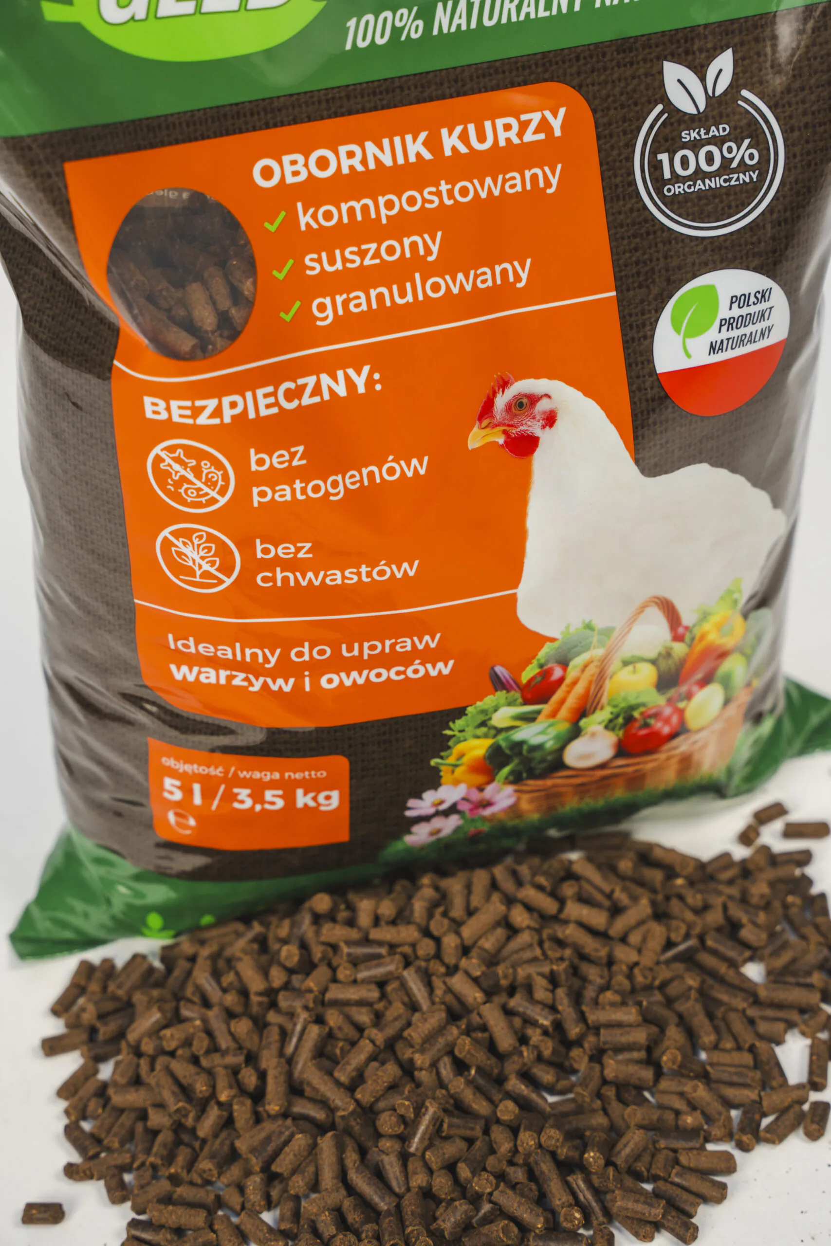 Organischer granulierter Hühnermistdünger 20 l (14 kg) Glebokuracja