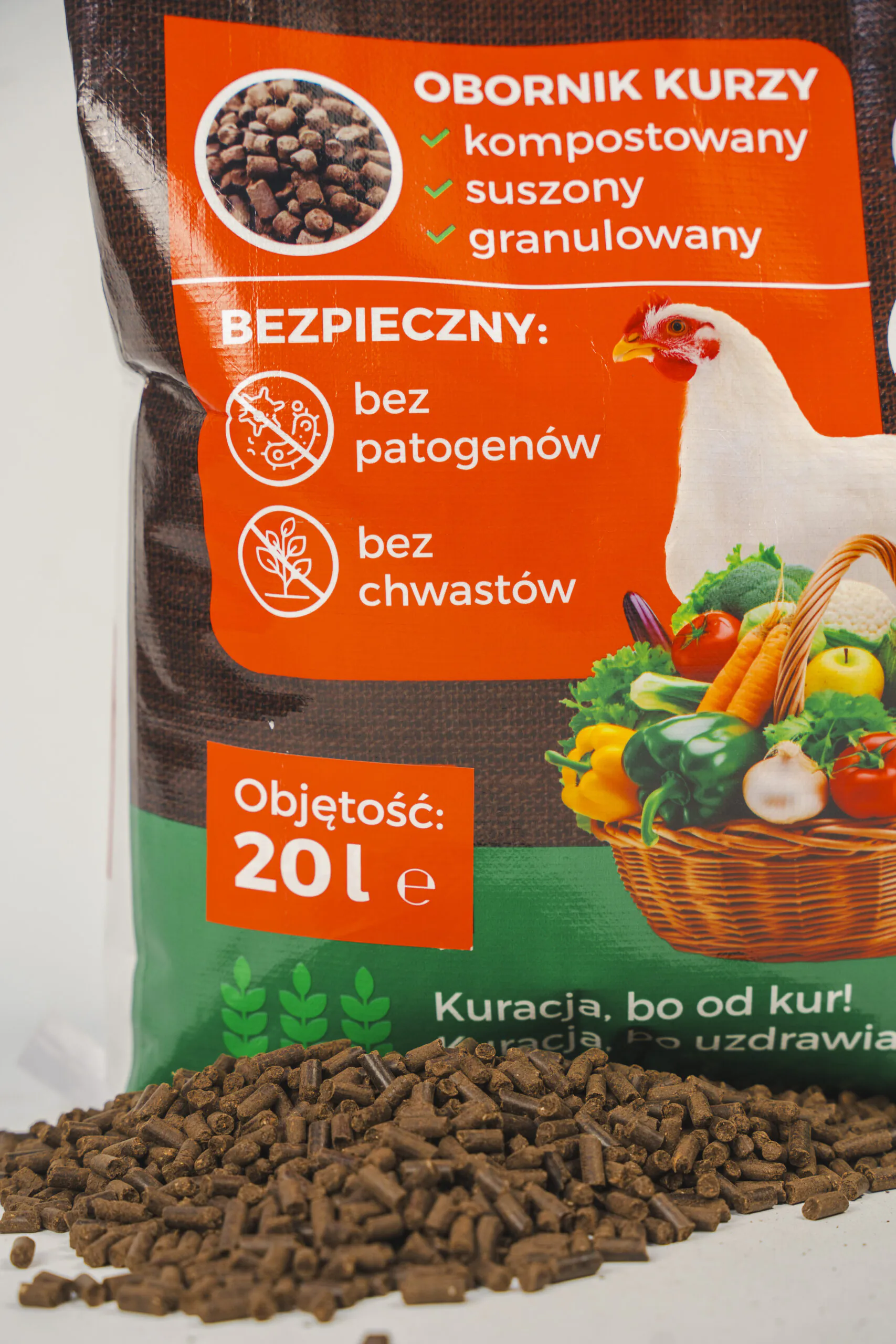 Organischer granulierter Hühnermistdünger 20 l (14 kg) Glebokuracja
